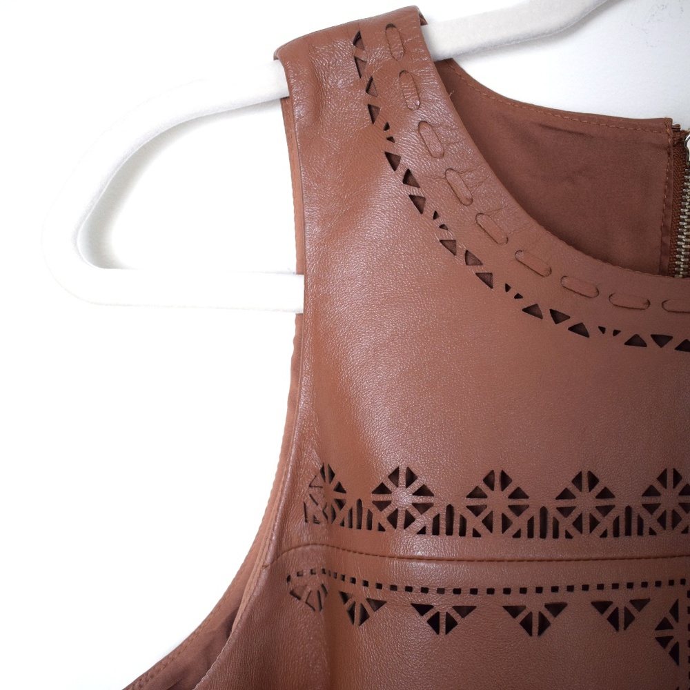 White House Black Market Leather Tank Top Size 2 - Picture 2 of 6